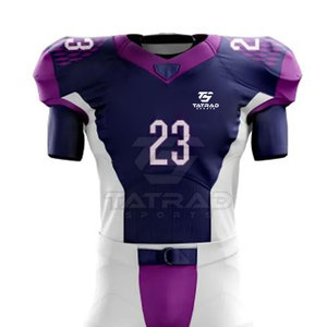 Uniforme de Fútbol Americano Personalizado de Alta Calidad, Manga Corta, Impreso, Transpirable, 100% Poliéster, para Hombre Adulto, Personalizable - Product Image 3