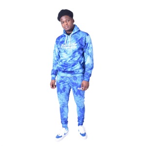 Ensemble de survêtement bleu tie-dye pour homme, sweat-shirt à capuche et pantalon de jogging, tenue décontractée, vêtements de sport, ensemble de mode streetwear - Product Image 3