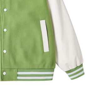 Veste de baseball universitaire unisexe personnalisée de haute qualité pour l'hiver, en cuir, laine, toile, imperméable, respirante, épaisse, patchwork - Product Image 5