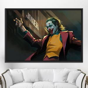 Lienzo Decorativo Joker: Impresión Moderna para Decoración de Pared con Temática de Cine, Lienzo Enmarcado en Negro - Product Image 1