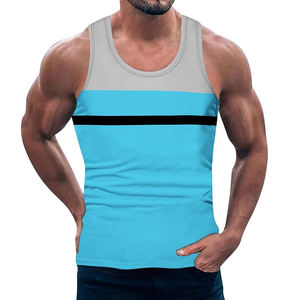 Camisetas sin mangas de algodón 100% de gimnasio para hombre, camisetas atléticas con logotipo personalizado para entrenamiento, entrenamiento muscular, tela tejida - Product Image 1