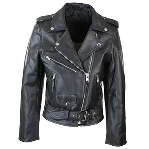 Chaqueta de cuero de motocicleta de calidad superior para hombre estilo con chaqueta de cuero de vaca Original 100%