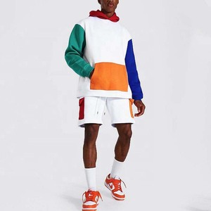 Sweat-shirt à capuche et pantalon pour hommes, ensemble 2 pièces de couleur bloc, tenue de ville personnalisée, survêtement pour hommes, nouvelle collection été 2020 - Product Image 2