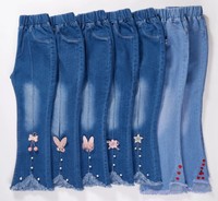 Vente en gros de jeans en denim évasés printemps automne décontractés mode pour filles pantalons pour enfants pantalons jeans pour enfants