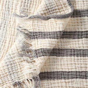 Moka XL Haute Qualité De Luxe Léger 100% Mousseline Turc Coton Lit Couverture Décor À La Maison Jette Pique-Nique Couvertures Fabriqué en Turquie - Product Image 5