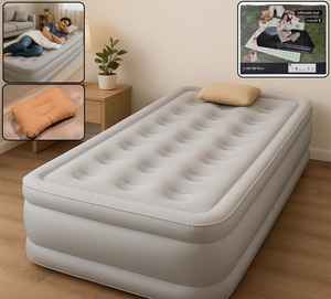 La Opción Ideal para Viajes y Comodidad: Cama Inflable Portátil |   Colchón Individual Plegable Rápido para Camping y Viajes (190x100 cm) - Product Image 1