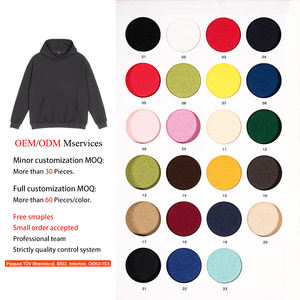 Sweats à capuche et sweats à capuche pour hommes en coton vierge épais surdimensionné à épaules tombantes avec logo imprimé bouffant personnalisé - Product Image 2