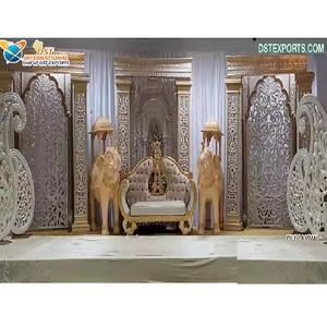 Exquisite Traditional Mughal Wedding Theme Stage Set for <b>Engagement</b> Reception Nikah Event <b>Decoration</b> Muslim Wedding Event Decor - Product Image 1