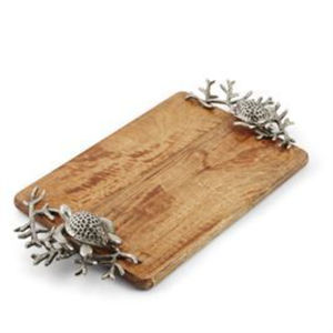 Organisateur de table Plateau de service à thé et café Plateau en bois au design fabuleux avec poignée en tortue argentée Articles d'hôtel à prix abordable - Product Image 1