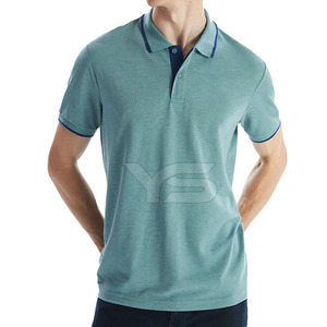 Polo décontracté de style golf pour hommes, au prix de gros, polo avec motif uni en jersey respirant et logo brodé sur mesure - Product Image 5