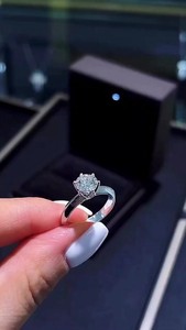 8mm Round Cut Moissanite Engagement <b>Ring</b> Solitaire 925 Sterling Silver Wholesale Jewelry - Product Image 2