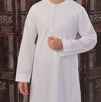 Toptan Premium Günlük Polyester Kumaş Emirati Töbesi Orta Doğu İslami Giysisi 2 Yan Cep İç Cep Telefon Cebi