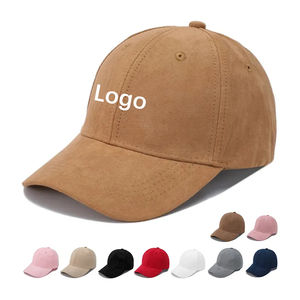 Casquette de baseball structurée en suède à 6 panneaux avec logo brodé personnalisé, 100 % coton, ajustable, modèle 2026 - Product Image 1