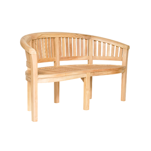 Banc relaxant au design minimaliste avec cadre en teck pour terrasse et jardin extérieurs - Product Image 1