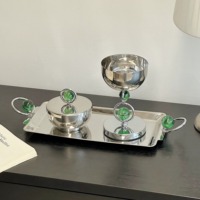 Brûleur d'encens arabe 2K25 pour la décoration intérieure, en acier inoxydable, style classique, écologique, 100% naturel, avec dessus en perle verte