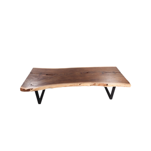 Modern Solid Suar Wood <b>Live</b> <b>Edge</b> Dining <b>Table</b> with Natural Slab Top & Wood Legs for Home Furniture Villa Hotel Use - Product Image 1