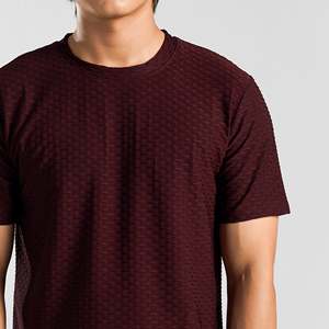 Camiseta de Algodón Orgánico con Patrón GridLock, 100% Fibra de Bambú, Tejido de Punto de 200g, Impresión Serigráfica Comprimida - Color Marrón - Product Image 5