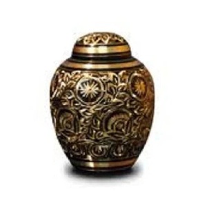 โกศทองเหลืองสำหรับเผาศพพร้อมโดมสีฟ้า - Product Image 3