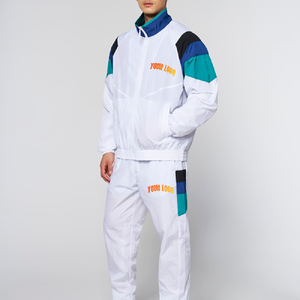 Survêtements en nylon tendance pour hommes, logo personnalisé OEM, ensemble de jogging décontracté pour hommes, ensemble deux pièces, nylon polyester, coupe-vent pour homme, survêtement - Product Image 1