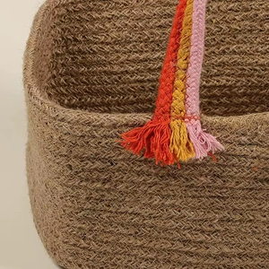 Wholesale braid Jute Kids <b>Toy</b> Hamper Natural Fiber Handwoven for Nursery & Playroom <b>Storage</b> - Product Image 1