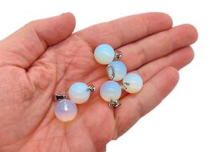 Opalite bola de cristal colgante bola encanto con latón cristal redondo bola colgante joyería hacer curación cristal 925 plata esterlina - Product Image 2