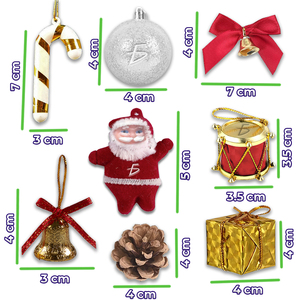 Mini Santa Claus, Juego de 7 Bolas de Arcilla Polimérica, Adornos Navideños Hechos a Mano, Bolas de PVC, Decoración Festiva para Fiestas, Empaquetadas en Caja - Product Image 2