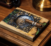 Cendrier à cigares classique et unique, grand format, en bois, de luxe, écologique, portable, avec logo personnalisé, fabriqué en Inde, pour les voyages à Dubaï