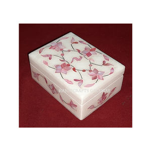 Most Super Quality and Reasonable Price With <b>Floral</b> Inlay Design Natural White Marble Mother of Pearl Inlay <b>Box</b> of Multi Purpose - Product Image 1
