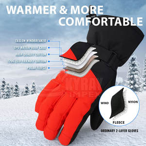 2024ถุงมือสกีหนังสำหรับผู้ชายอุปกรณ์ออกกำลังกายน้ำหนักเบาแฟชั่นใหม่ - Product Image 3