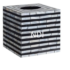 กล่องใส่กระดาษทิชชูโลหะตกแต่งโต๊ะแบบเป็นมิตรกับสิ่งแวดล้อม  ตกแต่งด้วยลายกระดูกงาช้าง สำหรับโรงแรม บ้าน ของตกแต่งโต๊ะกลาง - Product Image 2