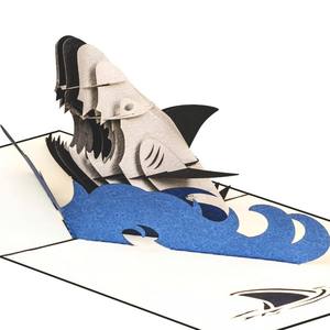 Carte de vœux 3D pop-up requin, carte pop-up requin en colère, carte pop-up 3D, carte de vœux artisanale, carte d'anniversaire 3D, requin marin - Product Image 3