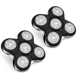Paquete de 2 cabezales de repuesto compatibles con cuchillas flexibles de acero inoxidable para afeitadora, impermeables IPX7, con cinco cuchillas para uso facial - Product Image 3