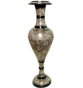 Meilleure vente Vase à fleurs en laiton gravé noir fait à la main meilleure vente vase à fleurs en métal de haute qualité pour les décorations - Product Image 6