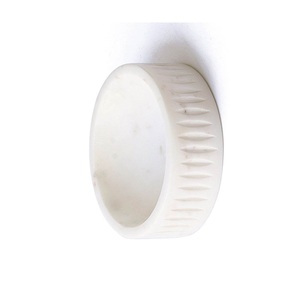 Bol en marbre blanc de luxe très demandé pour une utilisation fonctionnelle et décorative, disponible au prix d'exportation depuis l'Inde, prix de gros. - Product Image 4