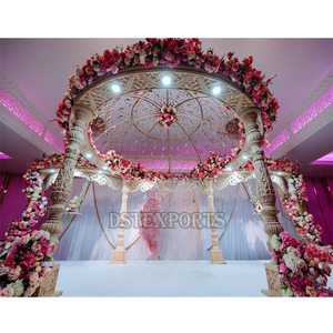 Srilankan Manavarai Peacock Wedding Mandapam Top Rated Traditional South Indian Weddings <b>Dome</b> Style Golden Mandap Ireland Event - Product Image 2