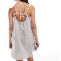 Robes bleues avec fente surjupe fête jupe détachable tissus bleu ciel adolescent mandrin trapèze robe à bretelles robe à rayures bleues