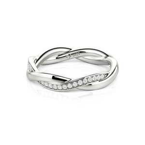 Anillo de Boda de Diamantes Jeulia con Diseño Personalizado de Entrelazado de Amor para Mujer - Product Image 1