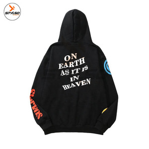 Sweats à capuche de haute qualité pour hommes Pull-over chaud en coton Impression et broderie personnalisées Vêtements teints en couleur unie pour l'hiver Vente en gros - Product Image 6
