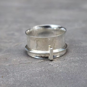 925 Sterling Silver Spinner <b>Ring</b> Handmade Meditation Fidget Band Anxiety Relief Cross Design Jewelry <b>Mothers</b> <b>Day</b> Gift Wholesale - Product Image 3