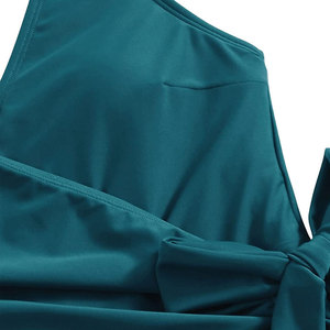 Meilleure vente dernier design maillot de bain taille haute pour femmes maillot de bain une pièce col rond solide à vendre - Product Image 3