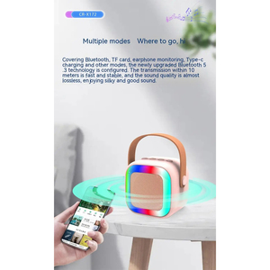 ลำโพงบลูทูธทรงลูกบาศก์ RGB LED พร้อมไมโครโฟนไร้สายระบบคาราโอเกะหูหิ้วโทรศัพท์มือถืออเนกประสงค์ - Product Image 5