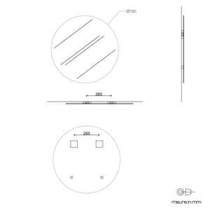 Espejo Decorativo Redondo para Baño con Borde Pulido de 70 cm de Diámetro - Product Image 3