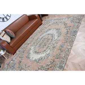 Tapis turc vintage 5,6x9,6 pi (172x292 cm), tapis persan brun - Product Image 5