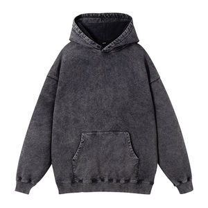 Ventes en gros de sweats à capuche délavés à l'acide, 100% coton, couleurs et tailles personnalisées, style streetwear pour hommes - Product Image 1