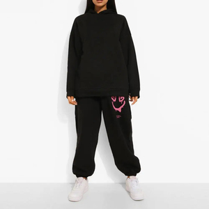 Conjunto Deportivo de Invierno de 2 Piezas para Mujer, 100% Algodón Felpa, Estilo Urbano, con Capucha, Diseño Sólido, Corte Regular, Secado Rápido y Transpirable - Product Image 4