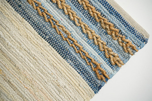 Handmade Jute Denim Area <b>Rug</b> Eco-Friendly and Sustainable Home Decor Accent for a Stylish Natural Living <b>Space</b> - Product Image 3