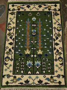 พรมขนแกะ oushak 3X5สีเขียวโบราณแบบถักมือสีงาช้างสีเขียววินเทจ8x10 9x12ชุดพรมสำหรับห้องนั่งเล่น - Product Image 3