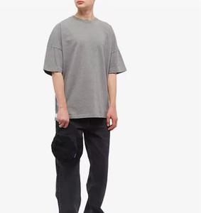 100% coton hommes surdimensionné goutte épaule T-Shirt personnalisé imprimé graphique t-shirts pour été tricoté tissage pour hommes femmes votre - Product Image 2