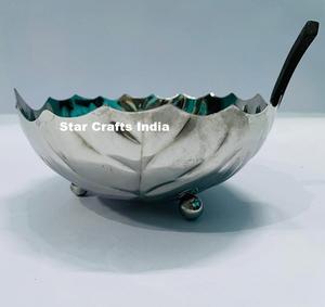 ชามสลัดผลไม้โลหะแบบโบราณของตกแต่งสีทองแบบโบราณทำจากทองเหลืองแบบวางกลางโต๊ะในอัตราที่เหมาะสม - Product Image 2