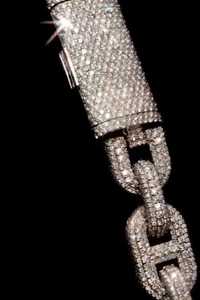 Collier chaîne maille cubaine de luxe en rhodium, style hip-hop, entièrement serti de moissanite VVS, en argent sterling, cadeau pour fête - Product Image 4